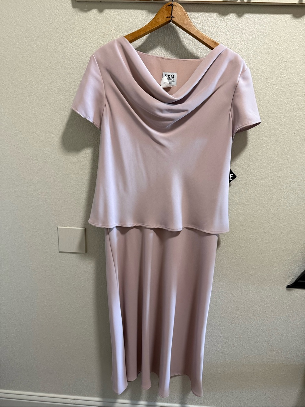 R & M Richards Women’s Mother of the Bride Dress Dusty Pink Mauve Size 14 P, NWT